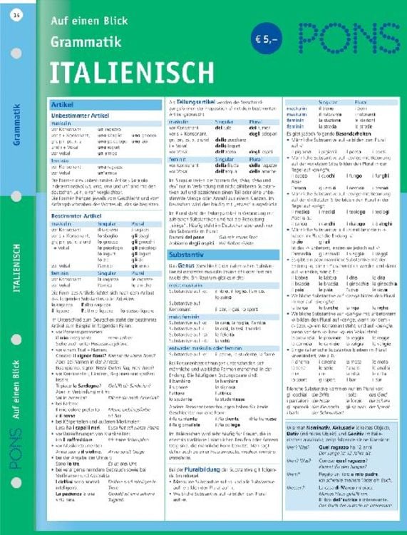 Produktbild: PONS Grammatik auf einen Blick. Italienisch
