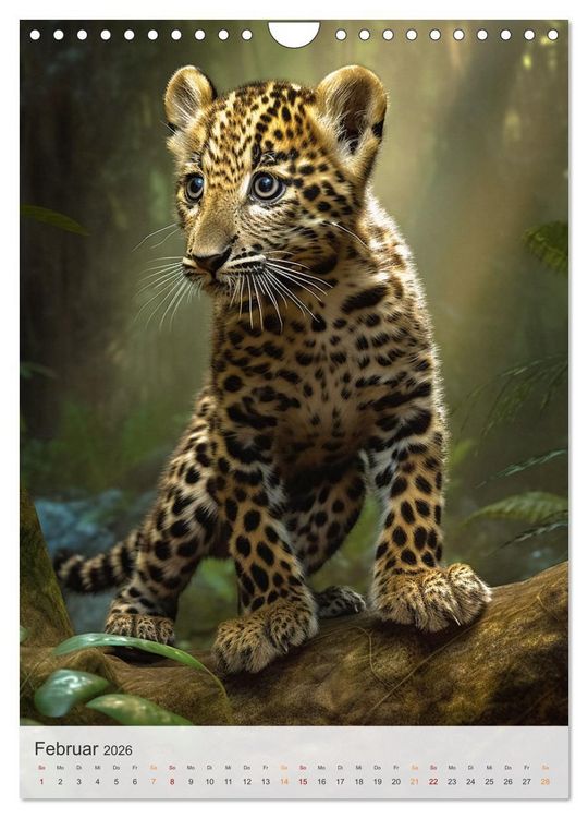 Produktbild: Wilde Tierkinder (Wandkalender 2026 DIN A4 hoch), CALVENDO Monatskalender