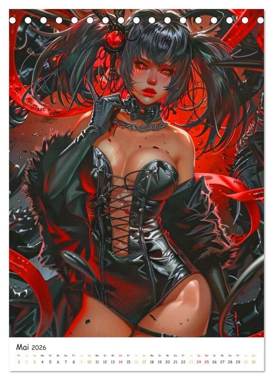 Produktbild: Anime Cuties - Charmante Heldinnen (Tischkalender 2026 DIN A5 hoch), CALVENDO Monatskalender