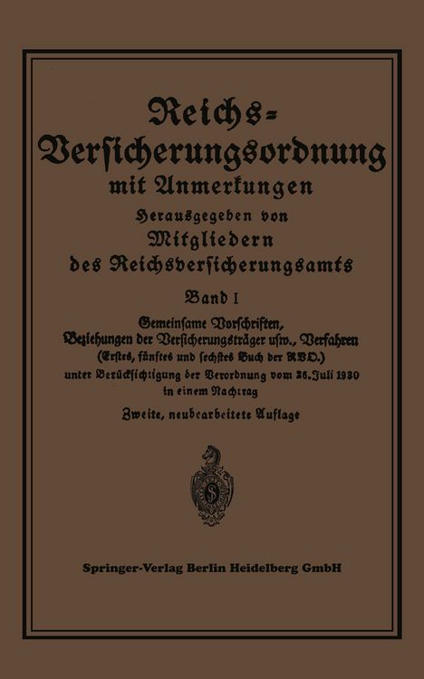 Produktbild: Reichs-Versicherungsordnung mit Anmerkungen