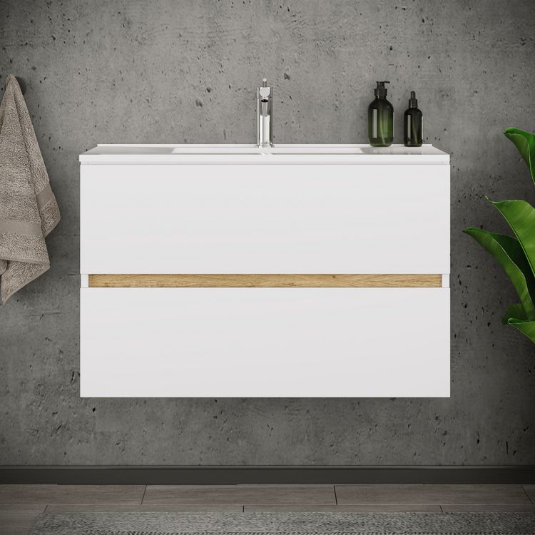Produktbild: 2 tlg. Badm&ouml;bel-Set mit Waschbecken Cosila-I 81 cm