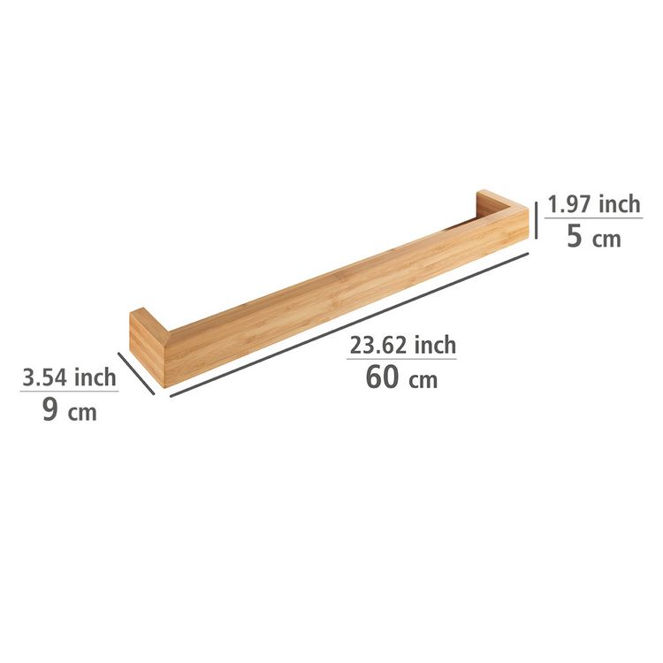 Wandregal Mod. Bambusa aus Bambus, 60 cm, inklusive Befestigungsmaterial