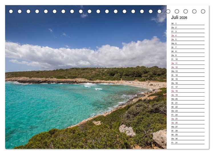 Produktbild: Mallorca - Str&auml;nde im S&uuml;dosten (Tischkalender 2026 DIN A5 quer), CALVENDO Monatskalender