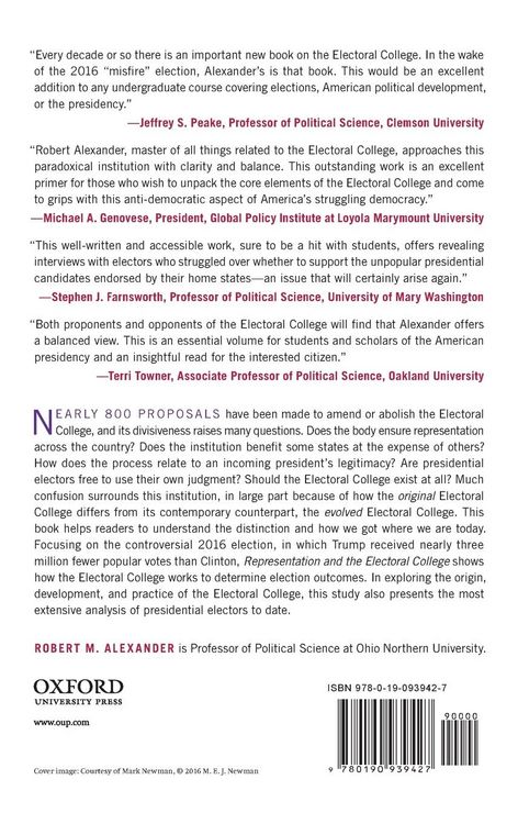 Produktbild: Representation and the Electoral College