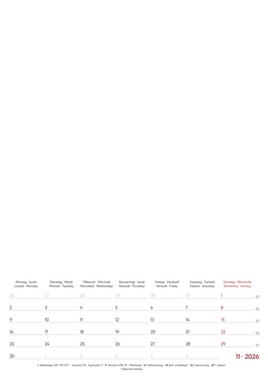 Produktbild: Kreativ-Kalender A4 Notiz 2026 mit Platz für Notizen - weiß - 21 x 29,7 - Do it yourself calendar A4 - datiert - Foto-Kalender - Alpha Edition