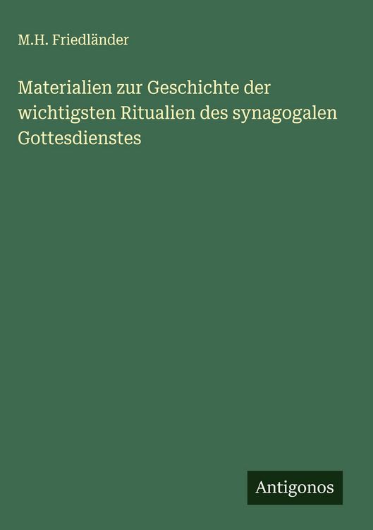 Produktbild: Materialien zur Geschichte der wichtigsten Ritualien des synagogalen Gottesdienstes