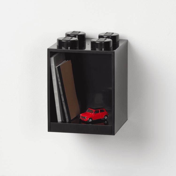 Produktbild: LEGO&reg; B&uuml;cherregal 4 Noppen Schwarz