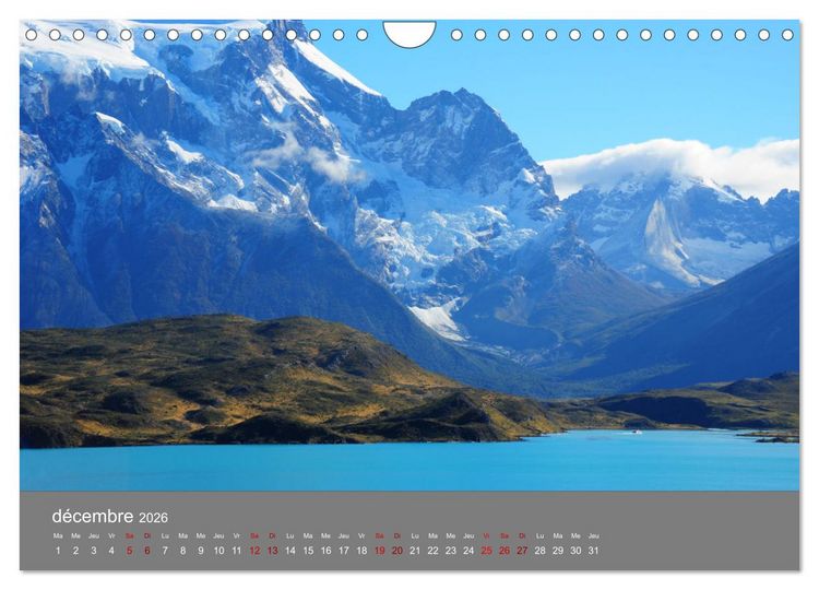 Produktbild: Patagonie Chilienne (Calendrier mural 2026 DIN A4 vertical), CALVENDO calendrier mensuel