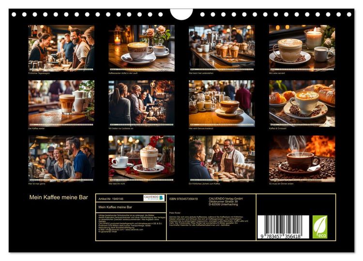 Produktbild: Mein Kaffee meine Bar (Wandkalender 2026 DIN A4 quer), CALVENDO Monatskalender