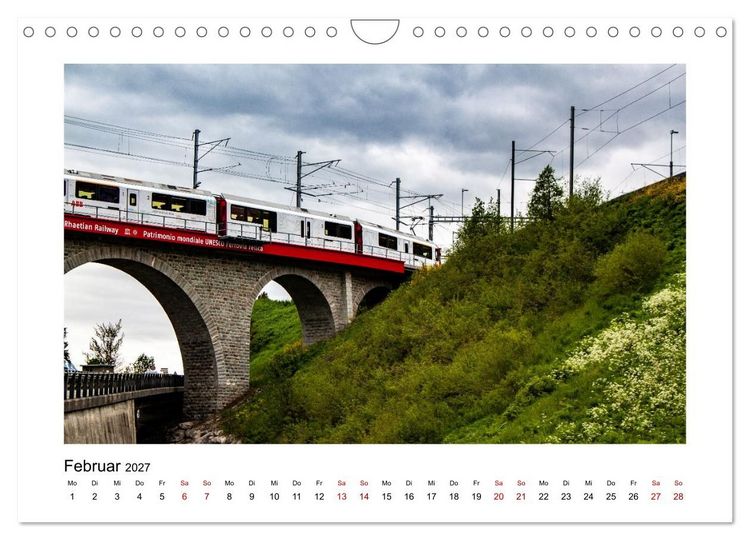 Produktbild: Die Rh&auml;tische Bahn - Ein Kurztrip in die Schweiz (Wandkalender 2027 DIN A4 quer), CALVENDO Monatskalender