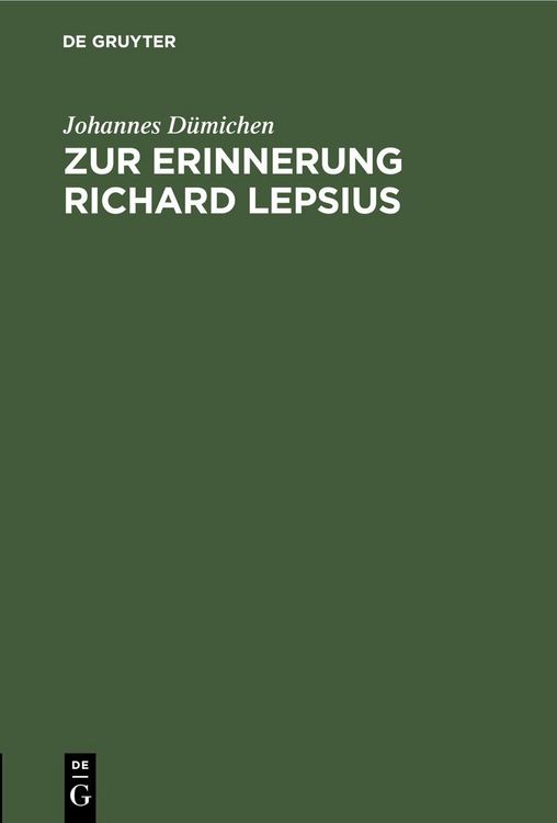 Produktbild: Zur Erinnerung Richard Lepsius