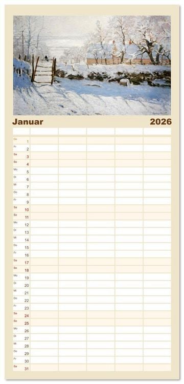 Produktbild: Familienplaner 2026 - Typisch Monet mit 5 Spalten (Wandkalender, 21 x 45 cm) CALVENDO
