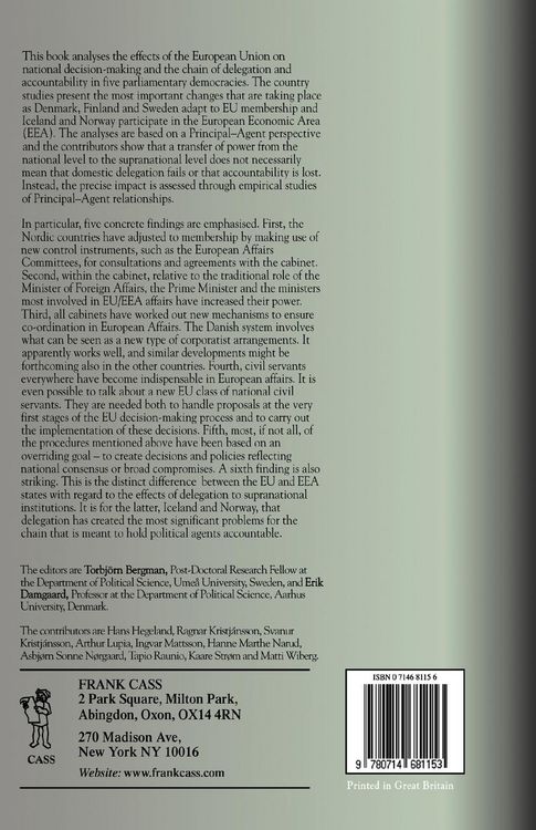 Produktbild: Delegation and Accountability in European Integration