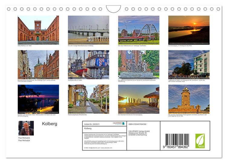 Produktbild: Kolberg (Wandkalender 2026 DIN A4 quer), CALVENDO Monatskalender