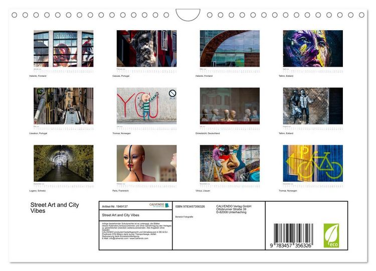 Produktbild: Street Art and City Vibes (Wandkalender 2026 DIN A4 quer), CALVENDO Monatskalender