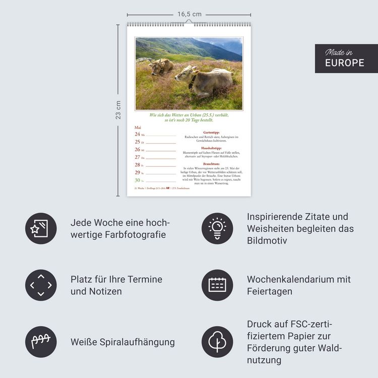 Produktbild: Bauernweisheiten Wochenkalender 2027 - Bauernregeln, Brauchtum, Gartentipps, Haushaltstipps