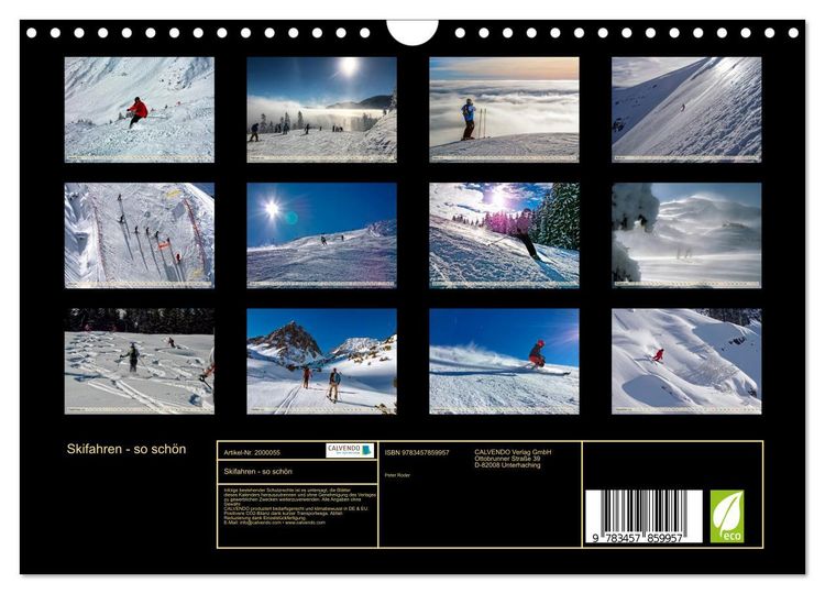 Produktbild: Skifahren - so sch&ouml;n (Wandkalender 2026 DIN A4 quer), CALVENDO Monatskalender