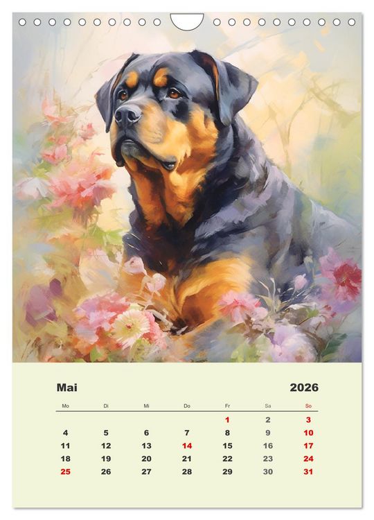 Produktbild: Gro&szlig;e Hunde. Sch&ouml;ne Aquarelle von tollen Tieren (Wandkalender 2026 DIN A4 hoch), CALVENDO Monatskalender