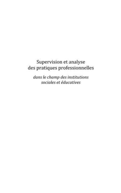 Produktbild: Supervision et analyse des pratiques professionnelles