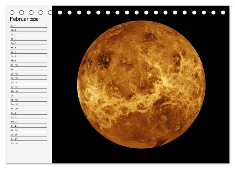 Produktbild: Sonne, Monde und Planeten (Tischkalender 2026 DIN A5 quer), CALVENDO Monatskalender