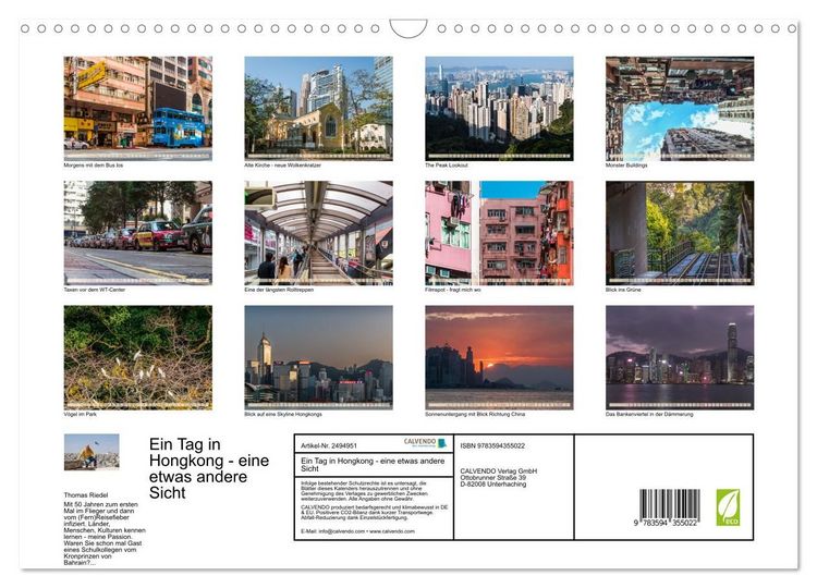 Produktbild: Ein Tag in Hongkong - eine etwas andere Sicht (Wandkalender 2027 DIN A3 quer), CALVENDO Monatskalender