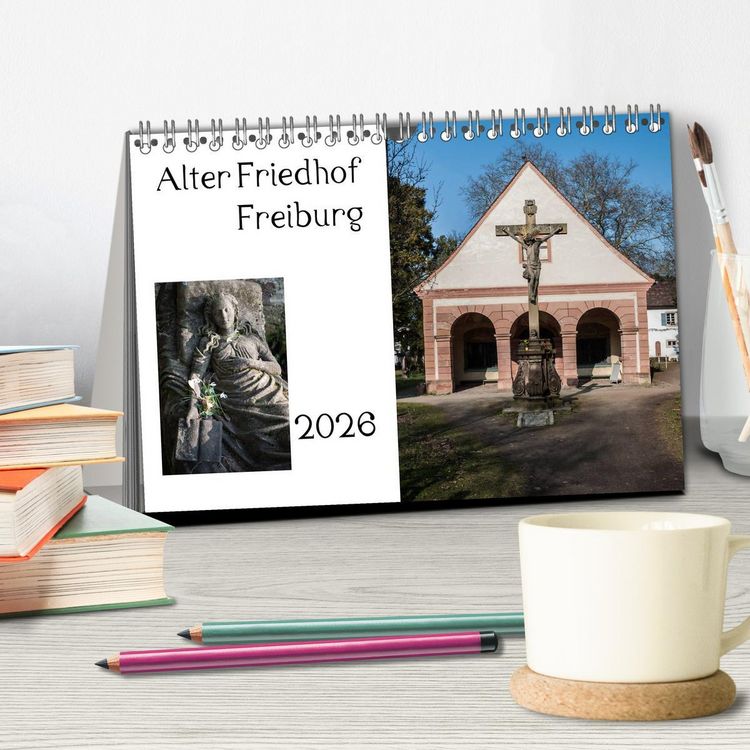 Produktbild: Alter Friedhof Freiburg (Tischkalender 2026 DIN A5 quer), CALVENDO Monatskalender