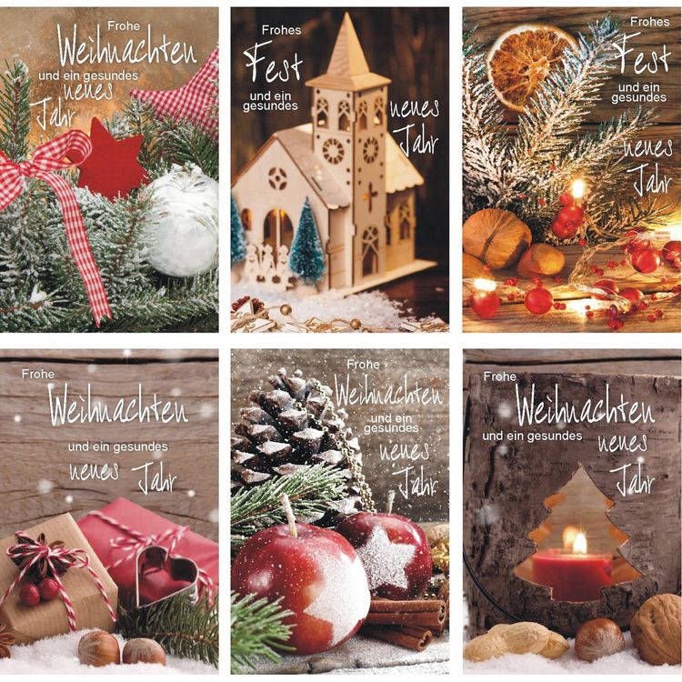 Weihnachtskarten-Set Mit 28 Karten In 8 Designs – Klassische Motive, 12,1x17,1 Cm, In Geschenkbox