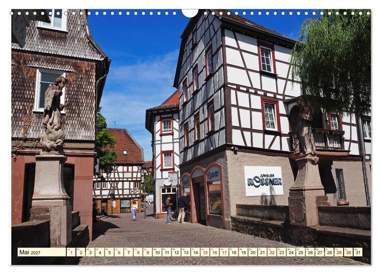 Produktbild: Bensheim an der Bergstra&szlig;e Mandelbl&uuml;te, Wein und Fachwerk (Wandkalender 2027 DIN A3 quer), CALVENDO Monatskalender