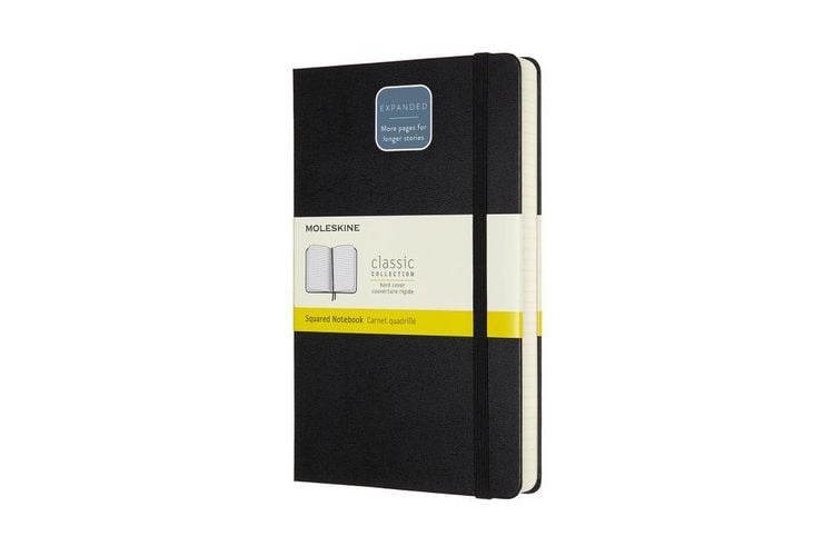 Produktbild: Moleskine Notizbuch Large/A5, Kariert, Erweiterte Seitenanzahl, Schwarz