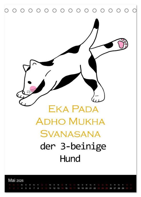 Produktbild: Yogakatzen - ganz entspannt im Hier und Jetzt (Tischkalender 2026 DIN A5 hoch), CALVENDO Monatskalender