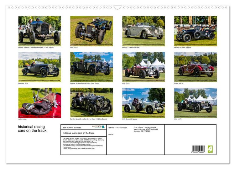 Produktbild: historical racing cars on the track (Wall Calendar 2026 DIN A2 landscape), CALVENDO 12 Month Wall Calendar