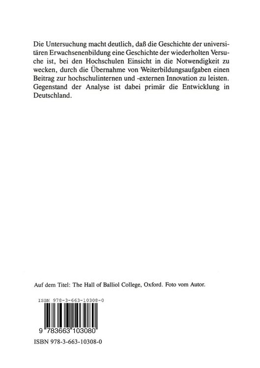 Produktbild: Historische Vorl&auml;ufer der wissenschaftlichen Weiterbildung