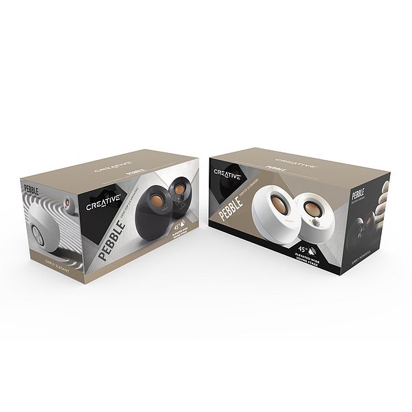 Produktbild: CREATIVE Pebble 2.0 Lautsprecher, 3,5 mm Stereoklinke, USB Powered, weiss