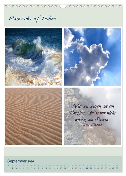 Produktbild: Elements of Nature (Wandkalender 2026 DIN A3 hoch), CALVENDO Monatskalender