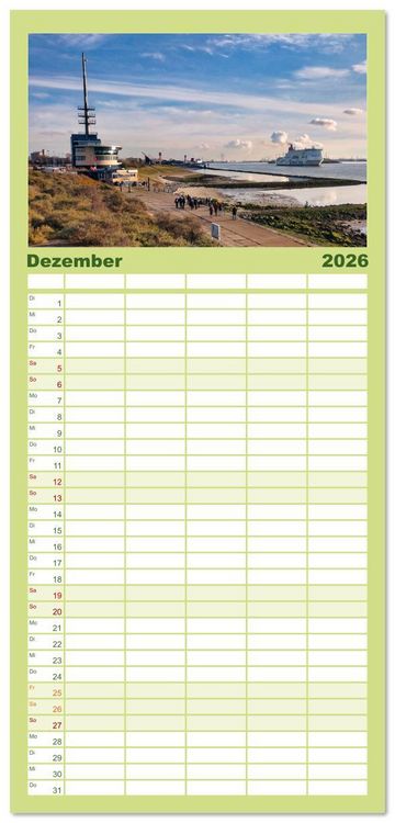 Produktbild: Familienplaner 2026 - Vater Rhein von der Quelle bis zur M&uuml;ndung mit 5 Spalten (Wandkalender, 21 x 45 cm) CALVENDO