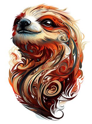 Produktbild: CALVENDO Puzzle Faultier im Tattoo Design | 2000 Teile Lege-Gr&ouml;&szlig;e 90x67cm Foto-Puzzle f&uuml;r gl&uuml;ckliche Stunden
