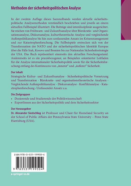 Produktbild: Methoden der sicherheitspolitischen Analyse