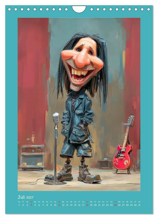 Produktbild: Rock-Rhythmus. Karikaturen zwischen Kunst und Kult (Wandkalender 2027 DIN A4 hoch), CALVENDO Monatskalender