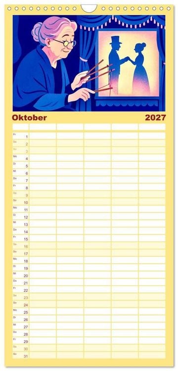 Produktbild: Familienplaner 2027 - Michael Ende mit 5 Spalten (Wandkalender, 21 x 45 cm) CALVENDO