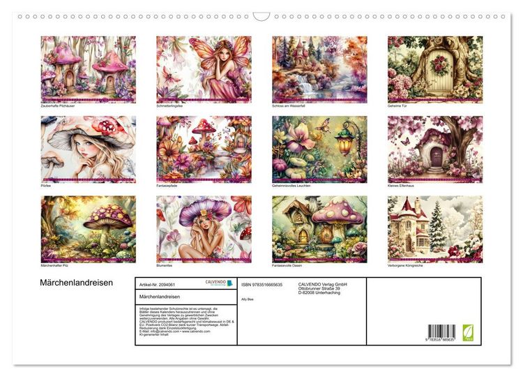 Produktbild: M&auml;rchenlandreisen (Wandkalender 2026 DIN A2 quer), CALVENDO Monatskalender
