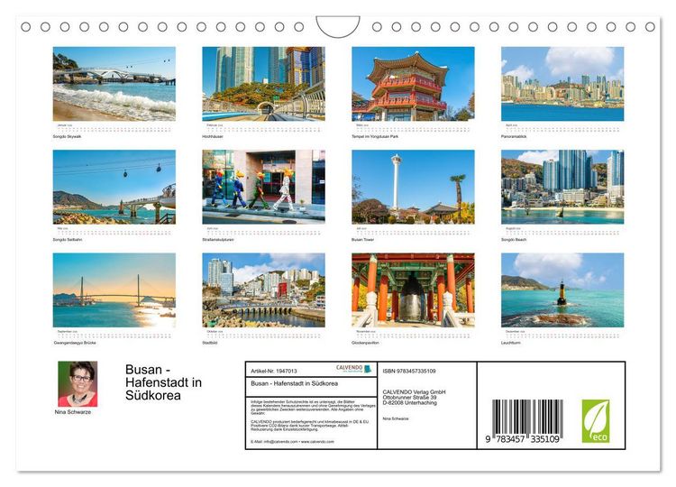 Produktbild: Busan - Hafenstadt in S&uuml;dkorea (Wandkalender 2026 DIN A4 quer), CALVENDO Monatskalender