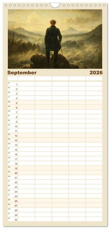 Produktbild: Familienplaner 2026 - Im Licht der Sehnsucht - Romantische Landschaften mit 5 Spalten (Wandkalender, 21 x 45 cm) CALVENDO
