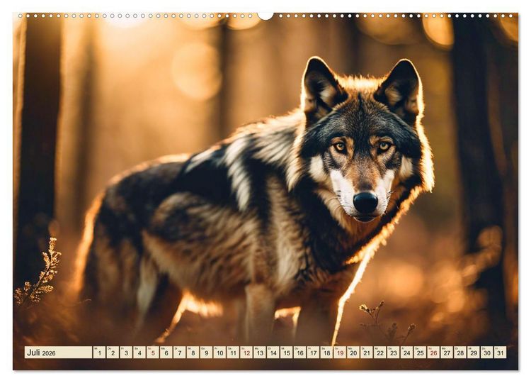 Produktbild: Heimische Tiere im Mondlicht (hochwertiger Premium Wandkalender 2026 DIN A2 quer), Kunstdruck in Hochglanz