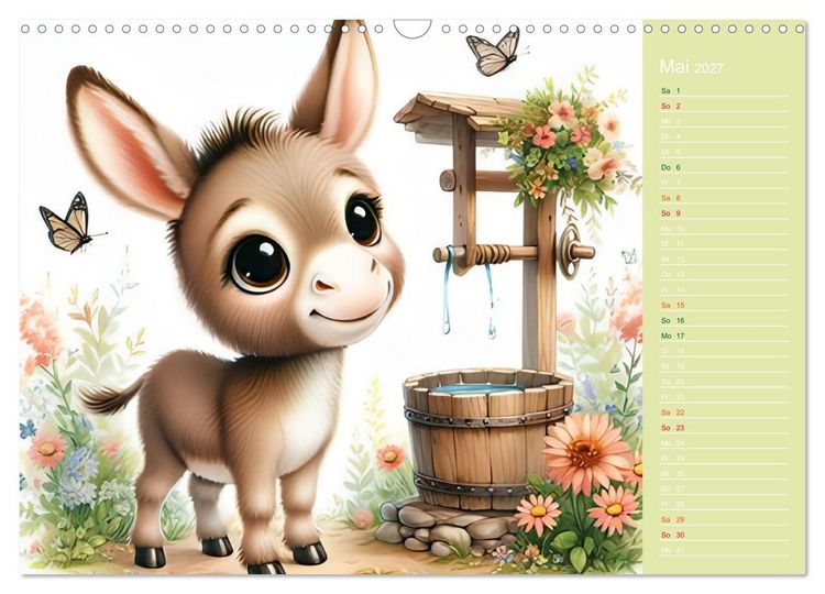 Produktbild: S&uuml;&szlig;e Tierbabys - niedliche Illustrationen (Wandkalender 2027 DIN A3 quer), CALVENDO Monatskalender