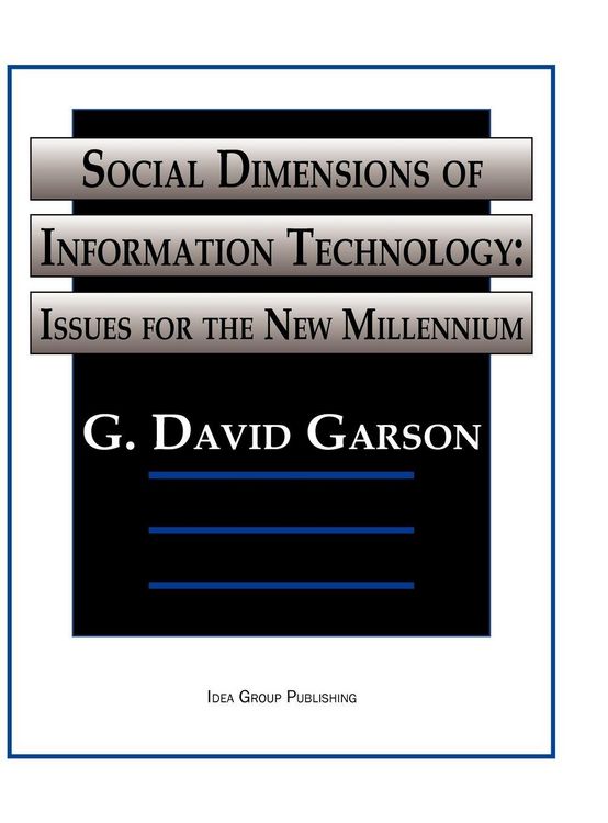 Produktbild: Social Dimensions of Information Technology