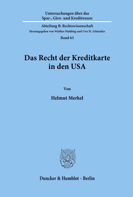 Produktbild: Das Recht der Kreditkarte in den USA.