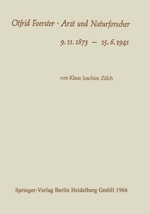 Produktbild: Otfrid Foerster &middot; Arzt und Naturforscher
