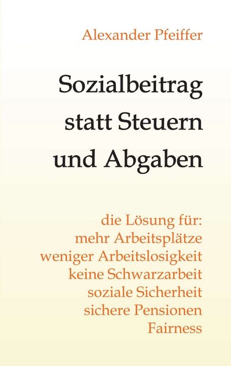 Produktbild: Sozialbeitrag statt Steuern und Abgaben