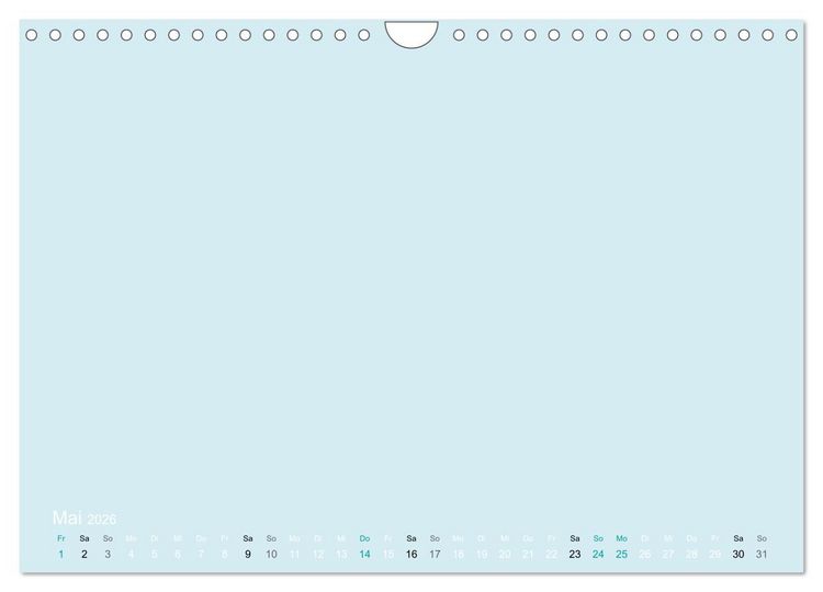 Produktbild: Bastelkalender - hell Blau (Wandkalender 2026 DIN A4 quer), CALVENDO Monatskalender