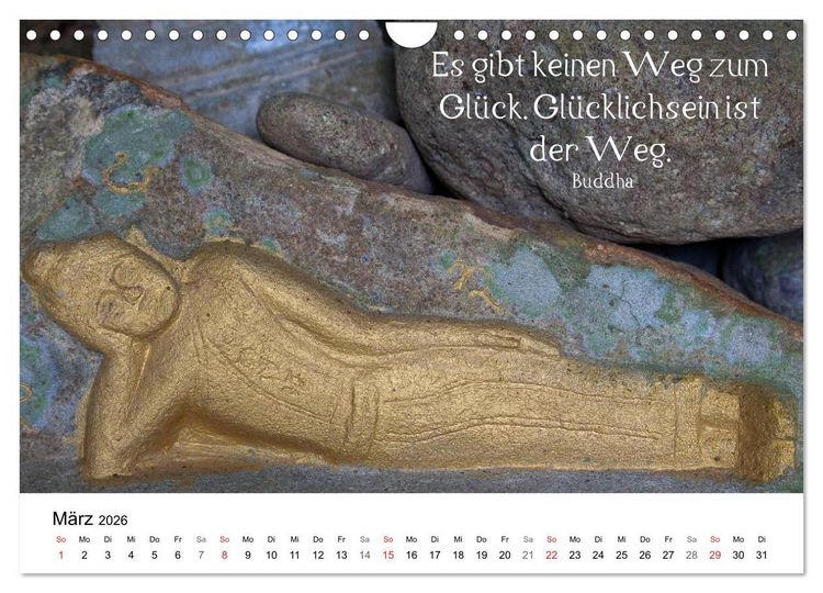 Produktbild: Reisefreu(n)de: Leben in Harmonie - buddhistische Zitate (Wandkalender 2026 DIN A4 quer), CALVENDO Monatskalender